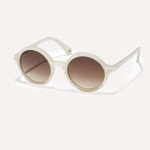 Lele Sadoughi Mother of pearl east village round sunglasses